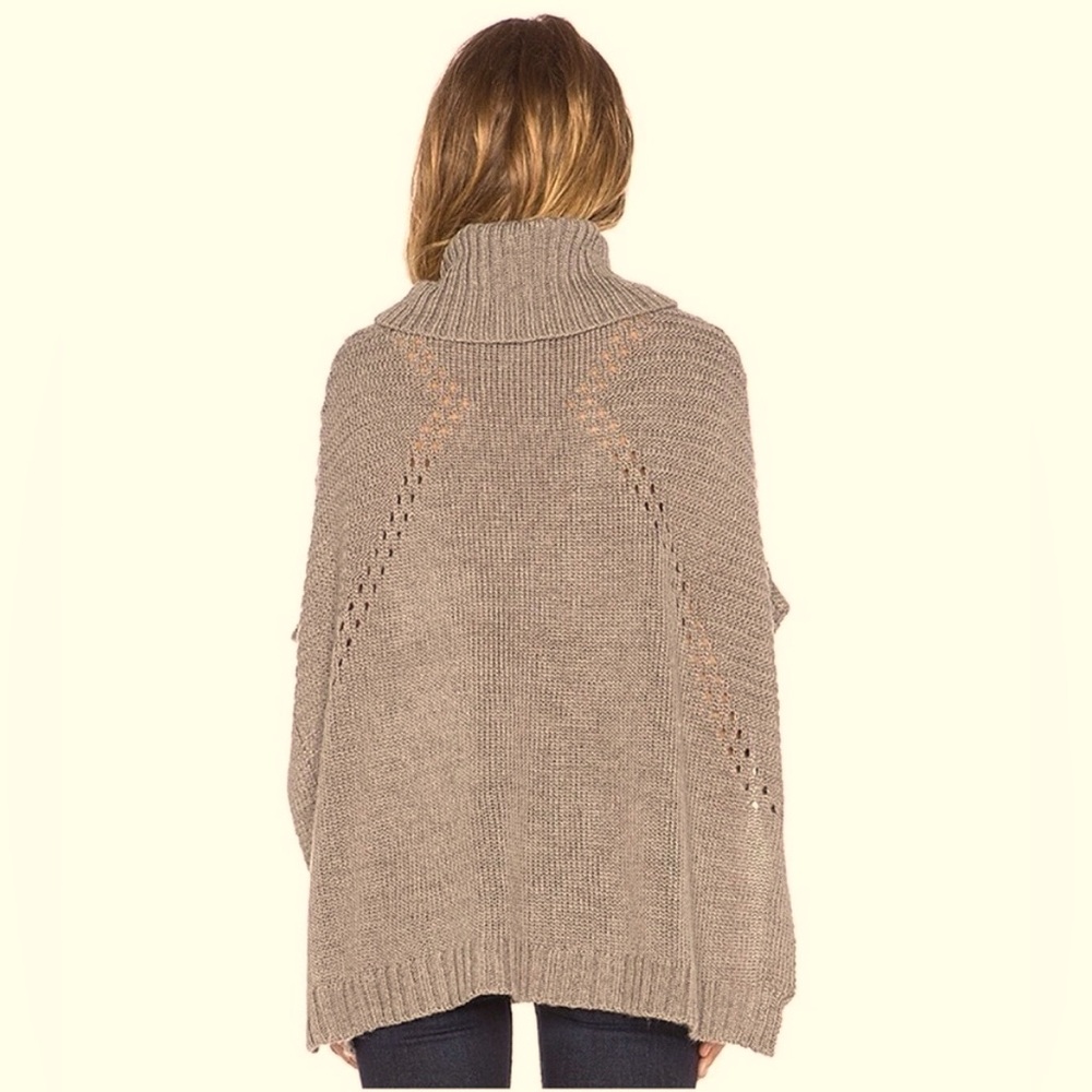 LaMade Cream Turtleneck Poncho Sweater - Picture 4 of 8